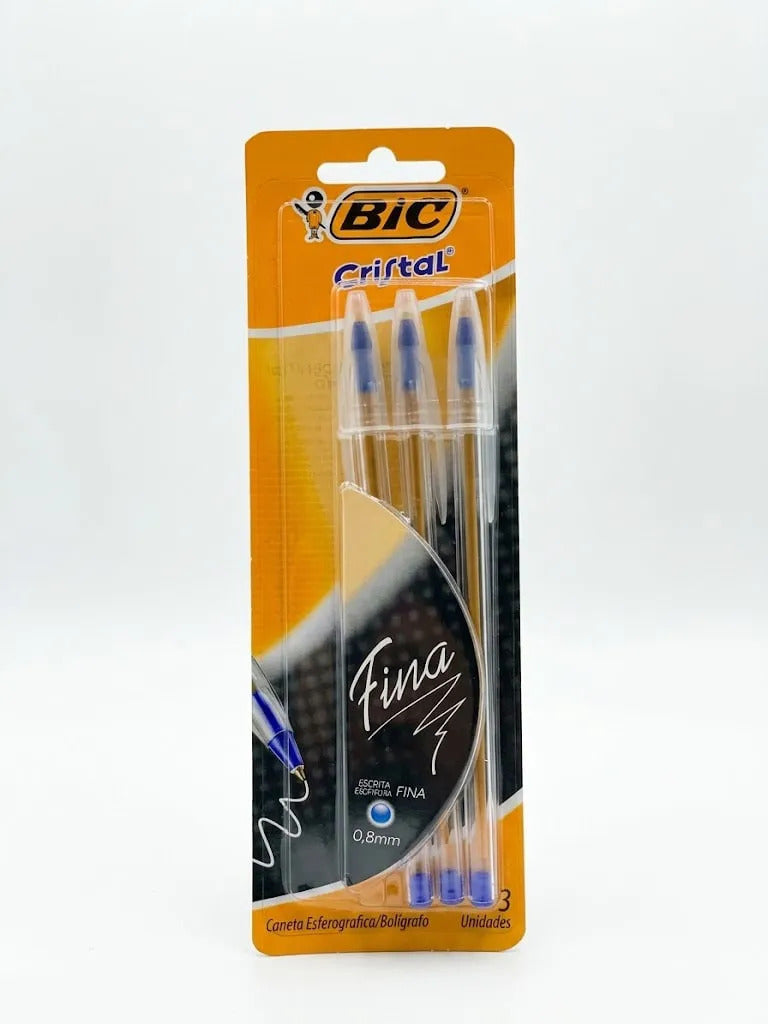 Bolígrafos Bic Cristal 0.8mm Escritura Fina x3