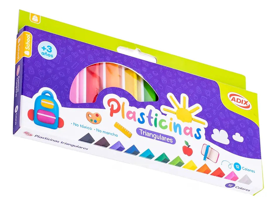 Plasticina Adix 12 Colores, No Tóxica 320g