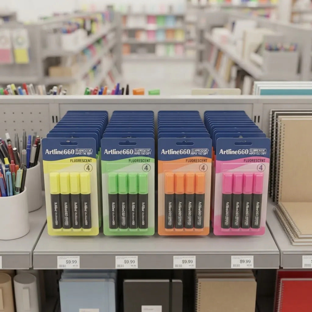 Destacador Artline 660 Colores Surtidos Pack x4