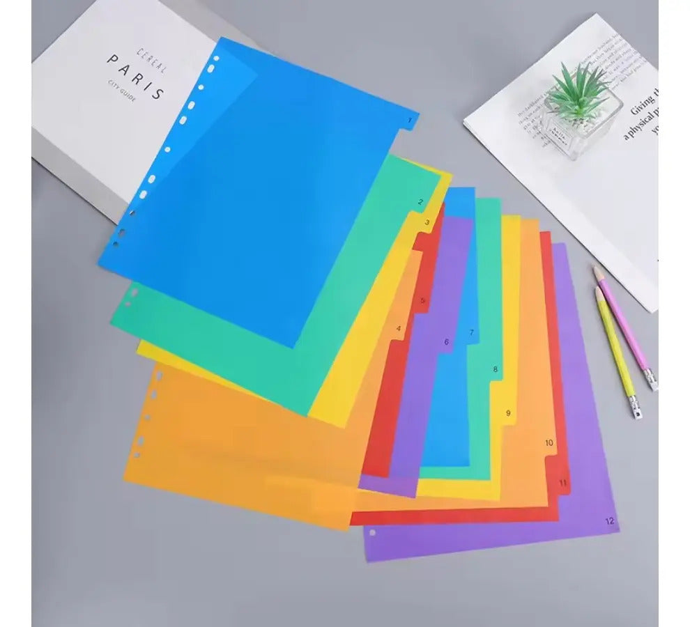 Separadores Oficio Vinílico Con Stickers Para Documento 6 Und