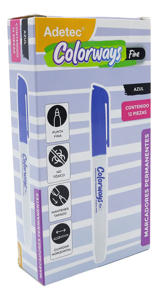 Marcador Permanente Punta Fina Adetec 1 Und Colorways