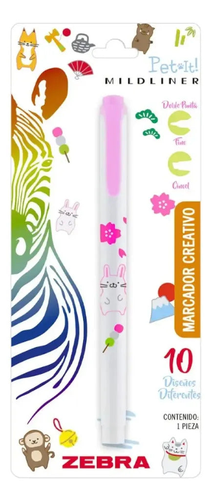 Pack 5 Marcadores Mildliner Pet It Zebra Pastel