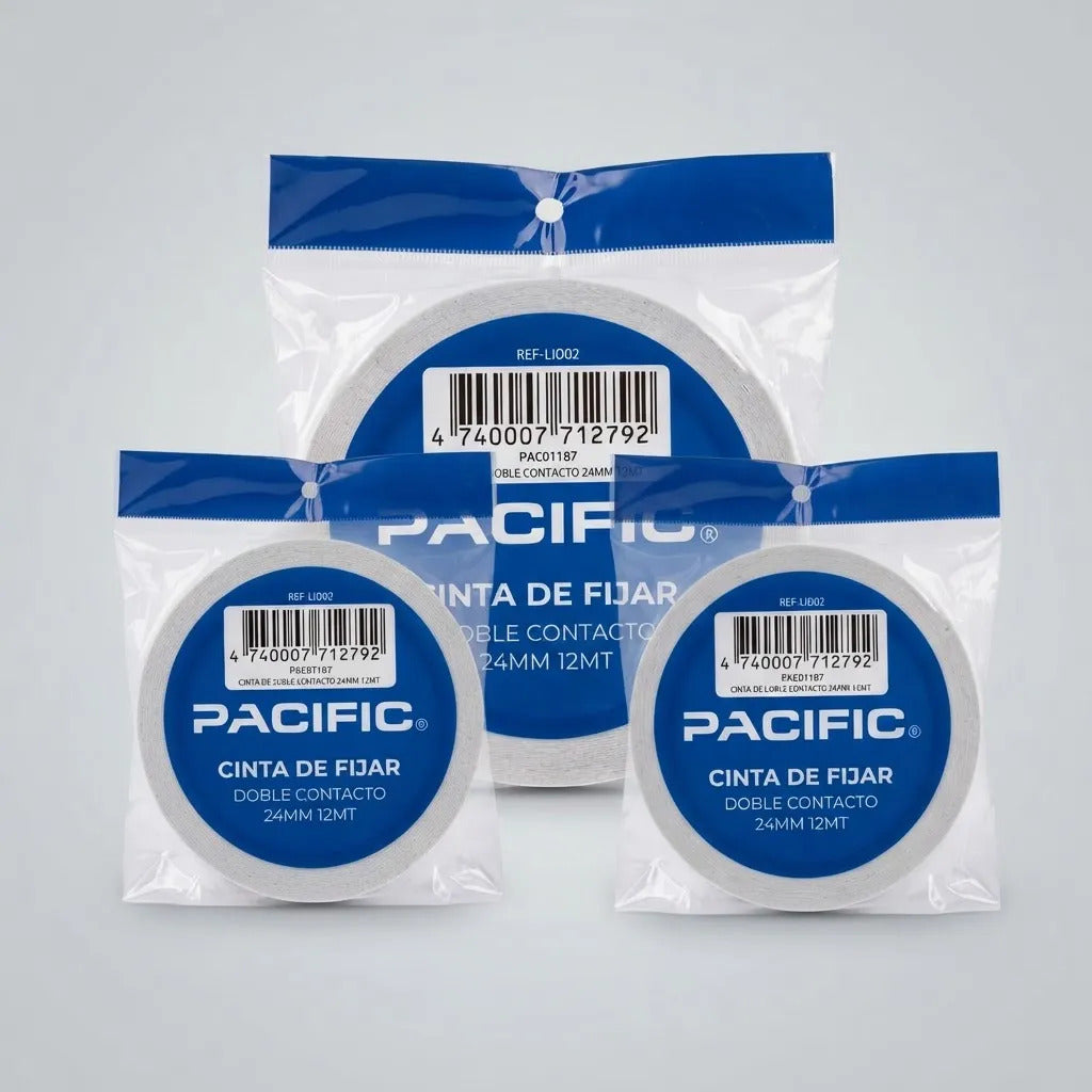 Pack 3 Cintas Montaje Doble Faz Pacific 24mm x 12m