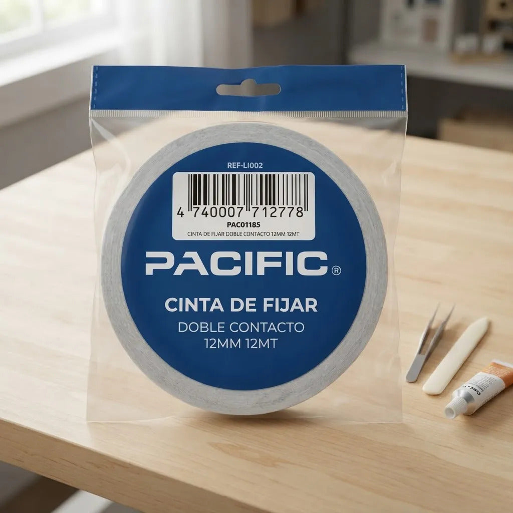 Cinta de Montaje Doble Faz Pacific 12mm x 12m