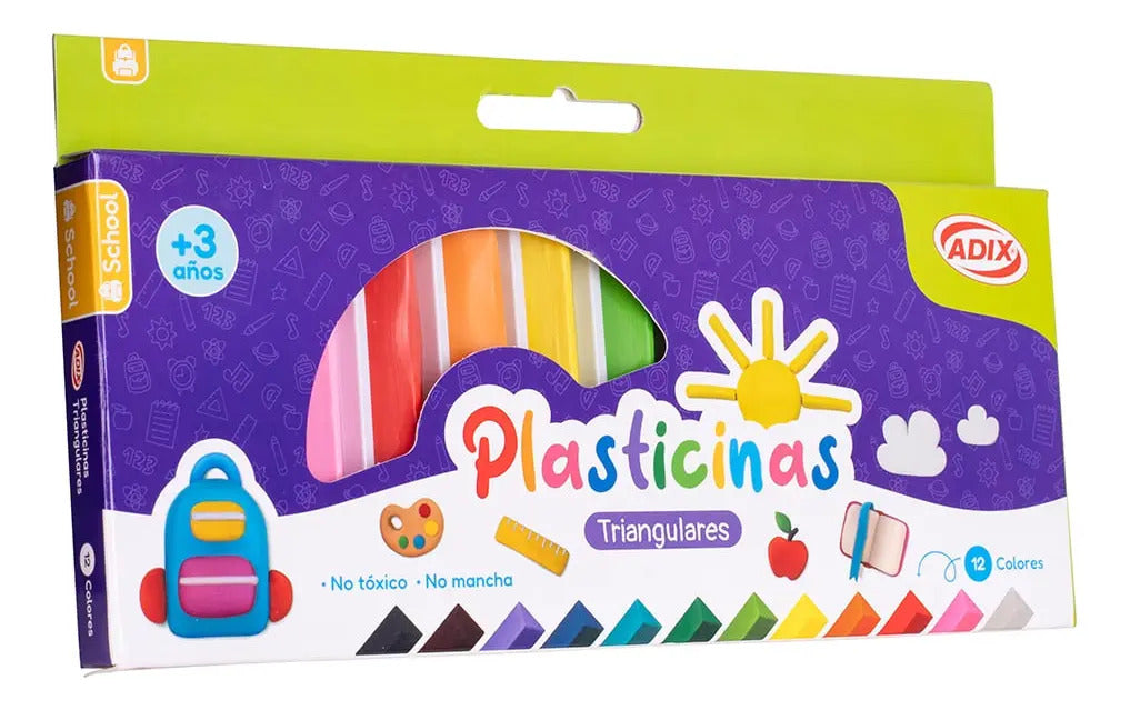 Plasticina Adix 12 Colores, No Tóxica 320g