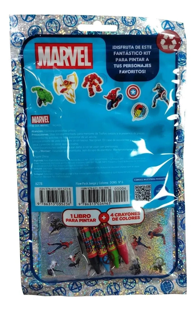 Set Juega y Colorea Marvel con Lápices