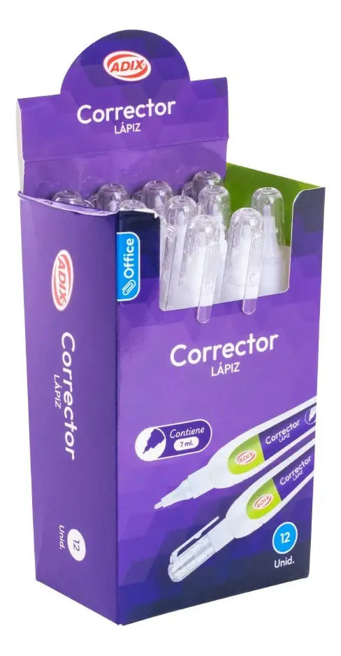 Corrector Líquido Adix Lápiz 7ml Punta Fina