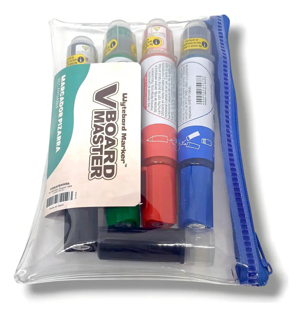 Pack 4 Marcadores Pizarra Pilot V Board + Cartucho