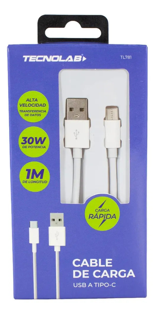 Cable 2.0 A C 30w 1 Metro - Tl781  Tecnolab