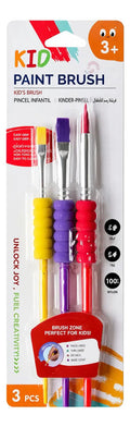 Set 3 Pinceles Infantiles Giorgione Grip Ergonómico