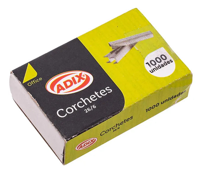 Corchetes 26/6 Adix 1000 Uds, 12,6x6mm