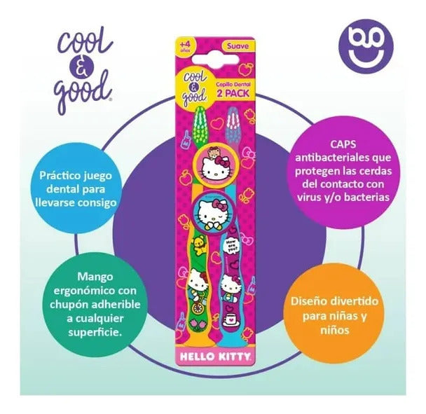 Cepillo Dental Suave Cool & Good Hello Kitty  2 Unidades