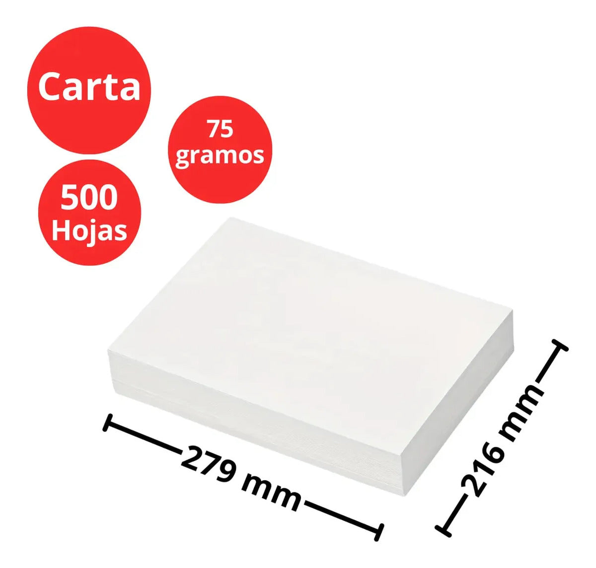 Resma Papel Fotocopia Prisa Carta 75 g 500 Hojas
