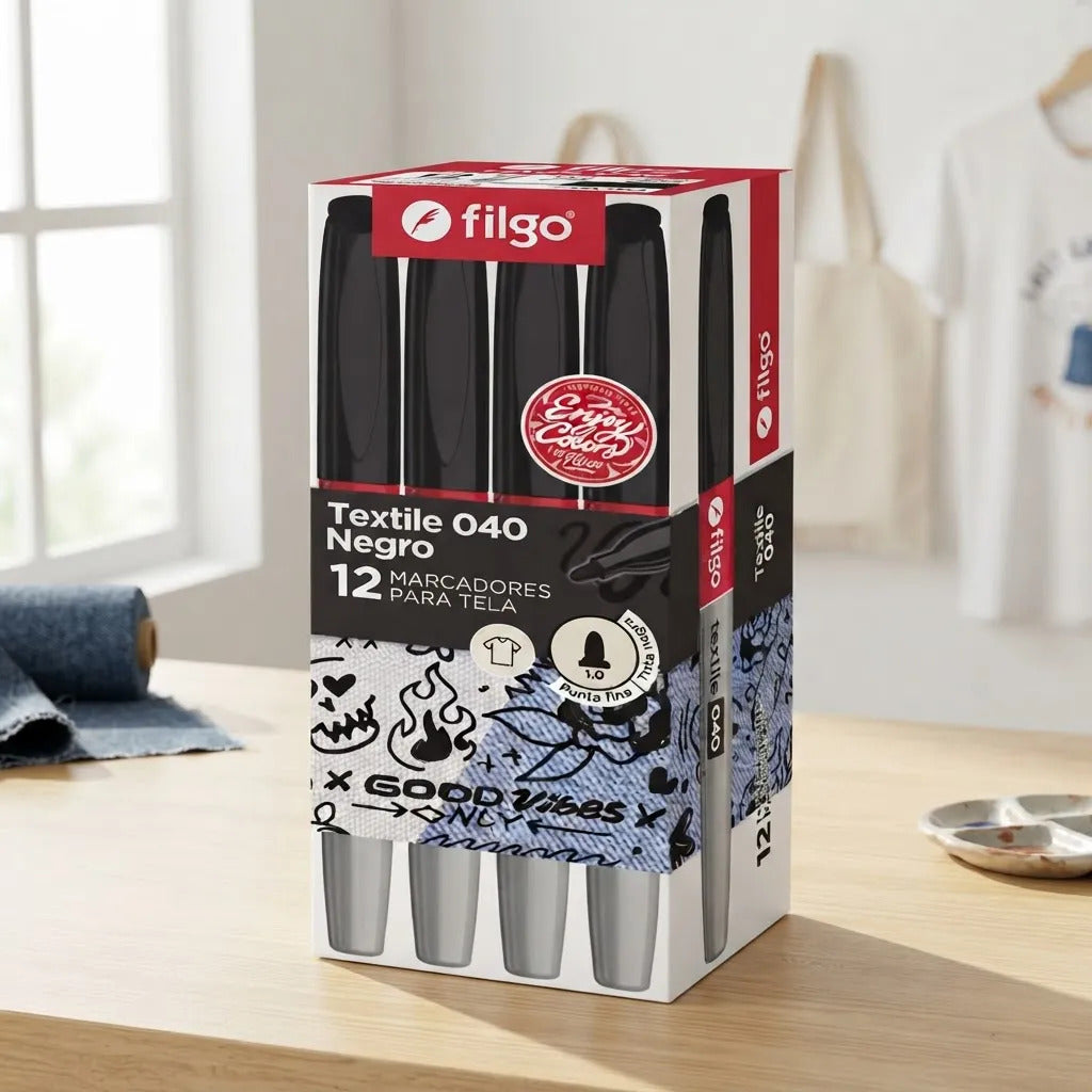 Marcador para Tela Filgo 040 Punta Fina Pack x12