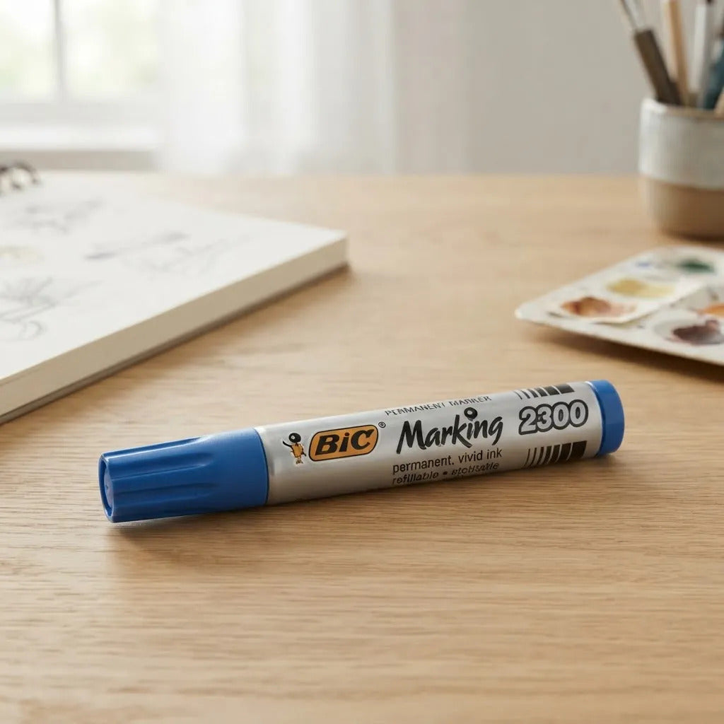 Marcador Permanente Bic Marking Biselado Azul