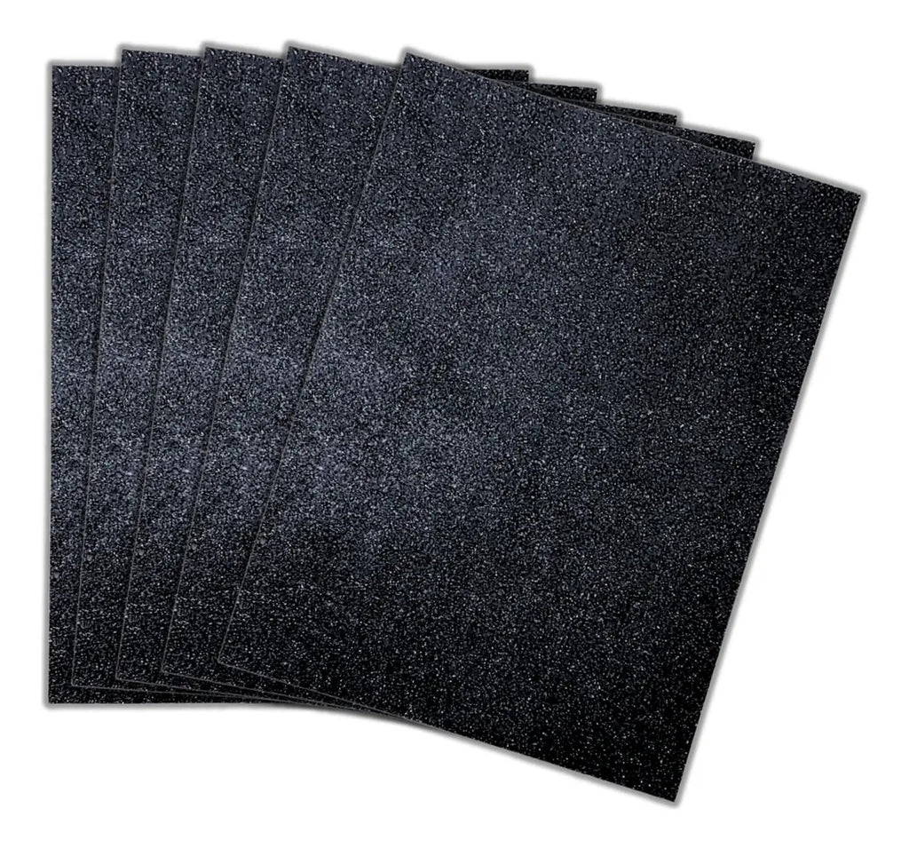 Pack 5 Pliegos de Cartulina con Glitter Negro 50x68 cm