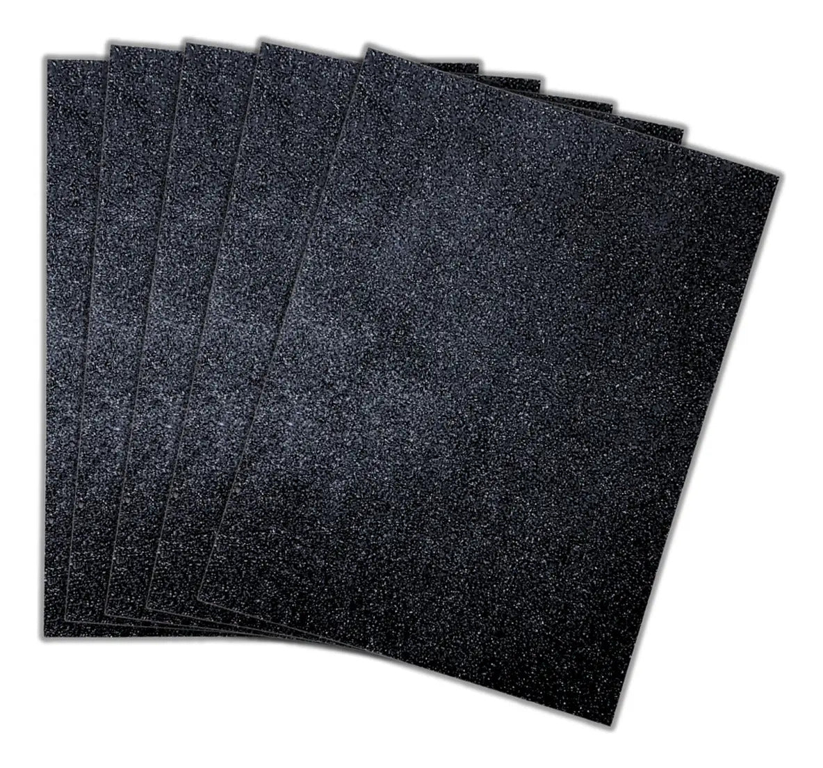 Pack 5 Pliegos de Cartulina con Glitter Negro 50x68 cm