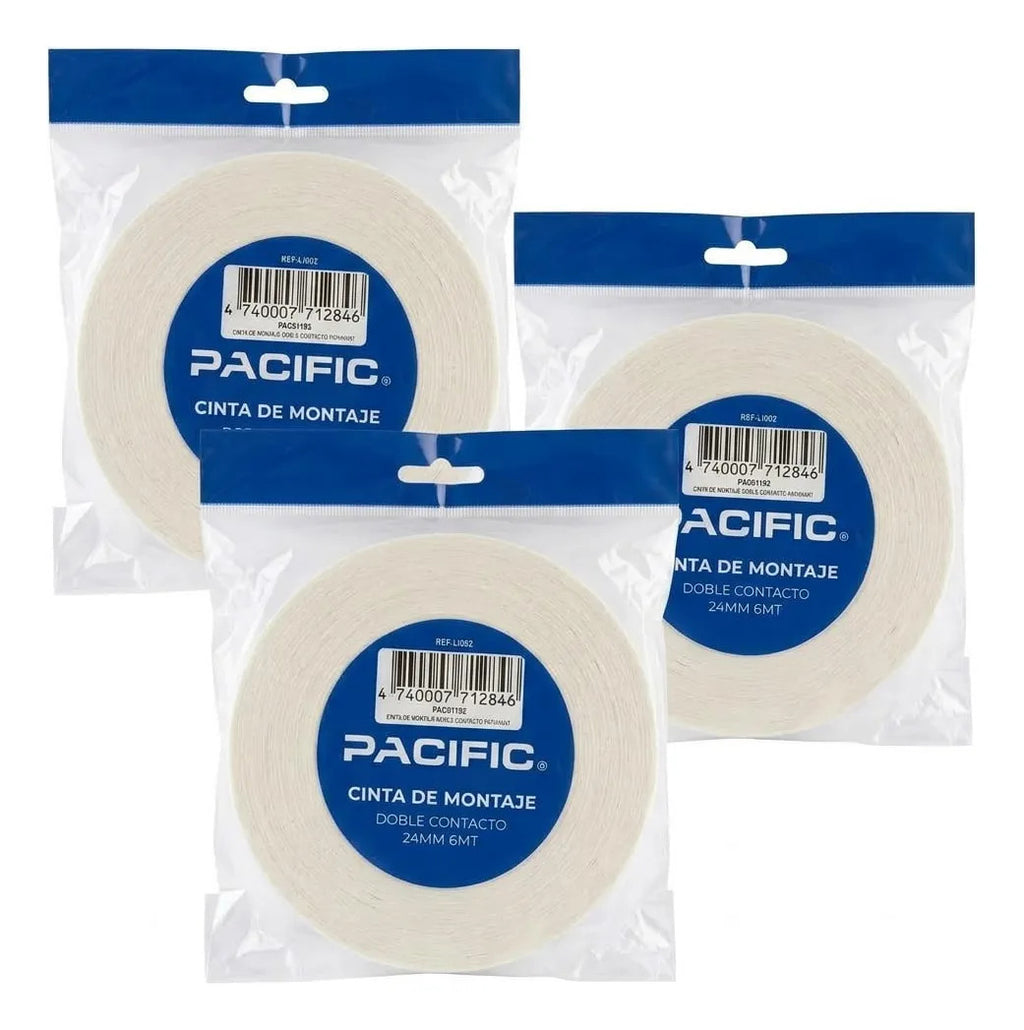 Cinta de Montaje Doble Faz Pacific 24mm x 6m