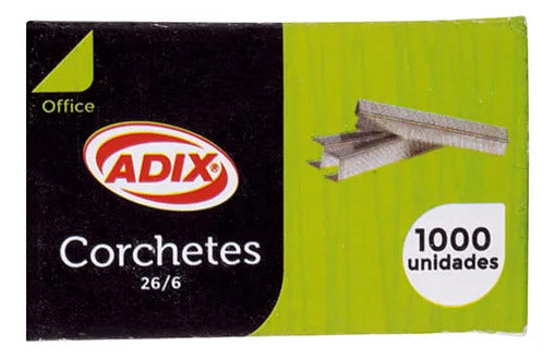 Corchetes 26/6 Adix 1000 Uds, 12,6x6mm