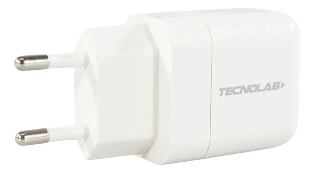 Cargador Doble USB 12W Tecnolab + Cable Tipo C