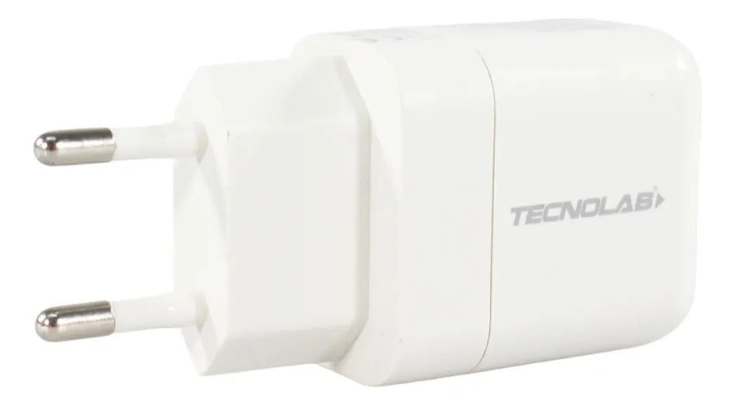 Cargador Doble USB 12W Tecnolab + Cable Tipo C