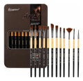 Set 12 Pinceles Profesionales Giorgione Caja Metal