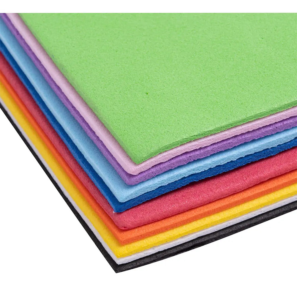 Pack Goma Eva Colores Surtidos 10 Ud 20x30cm Escolar Adix