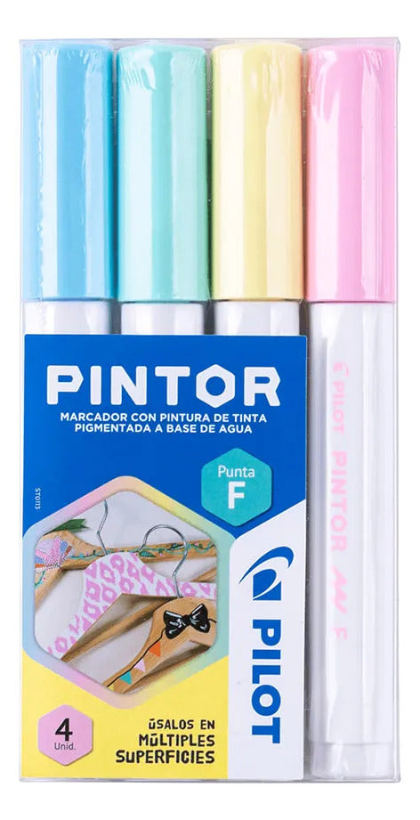 Set Pilot Pintor Multisuperficie Pastel Punta Fina 4ud