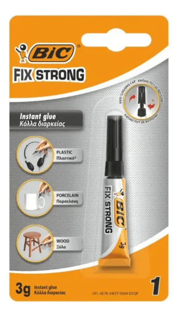 Pack 3 Pegamento Líquido Bic Fix Strong 3gr c/u