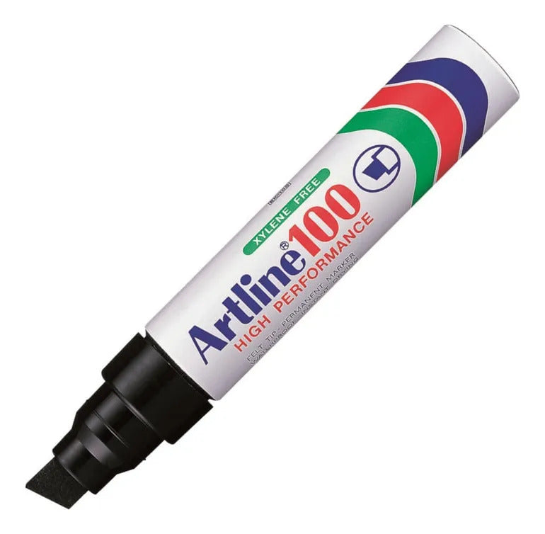 Marcador Permanente Artline 100 Biselado Azul