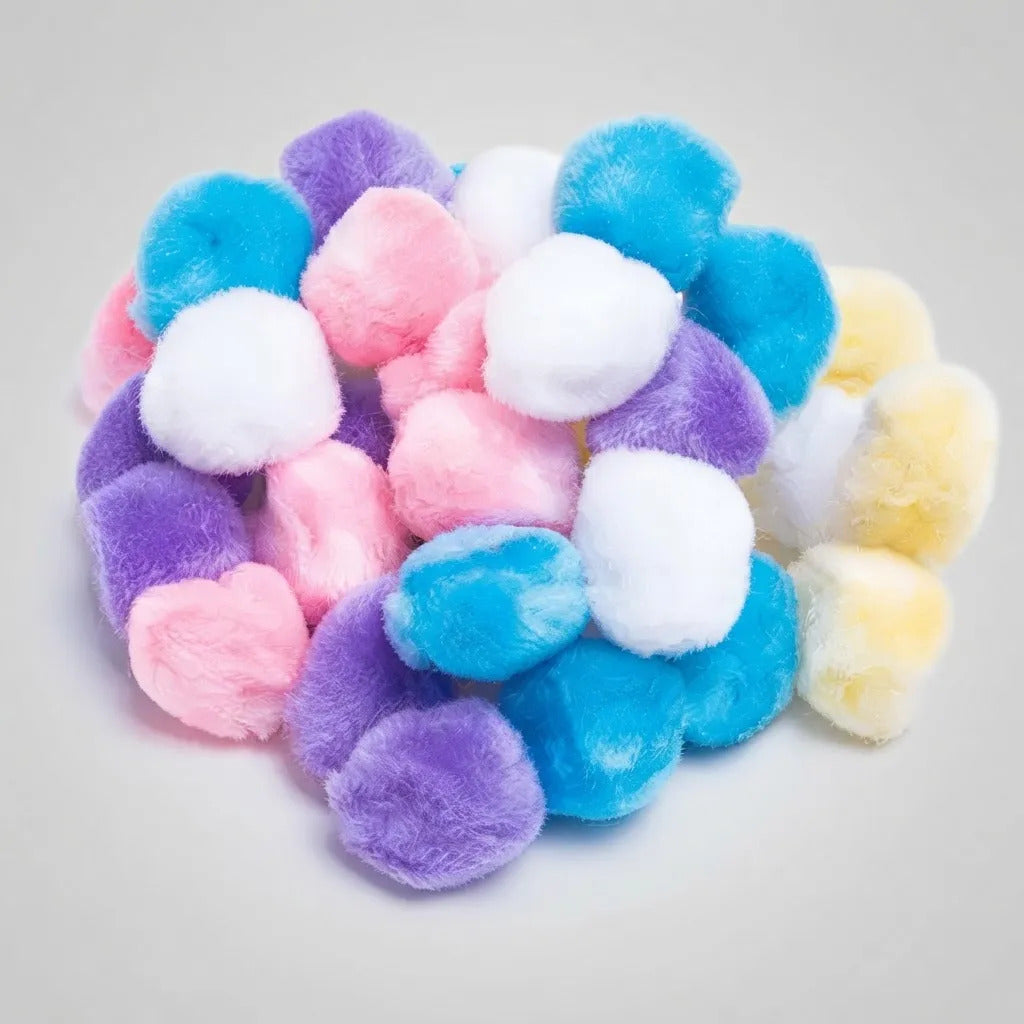 Pompones Pastel 2.5cm Manualidades Pack x35