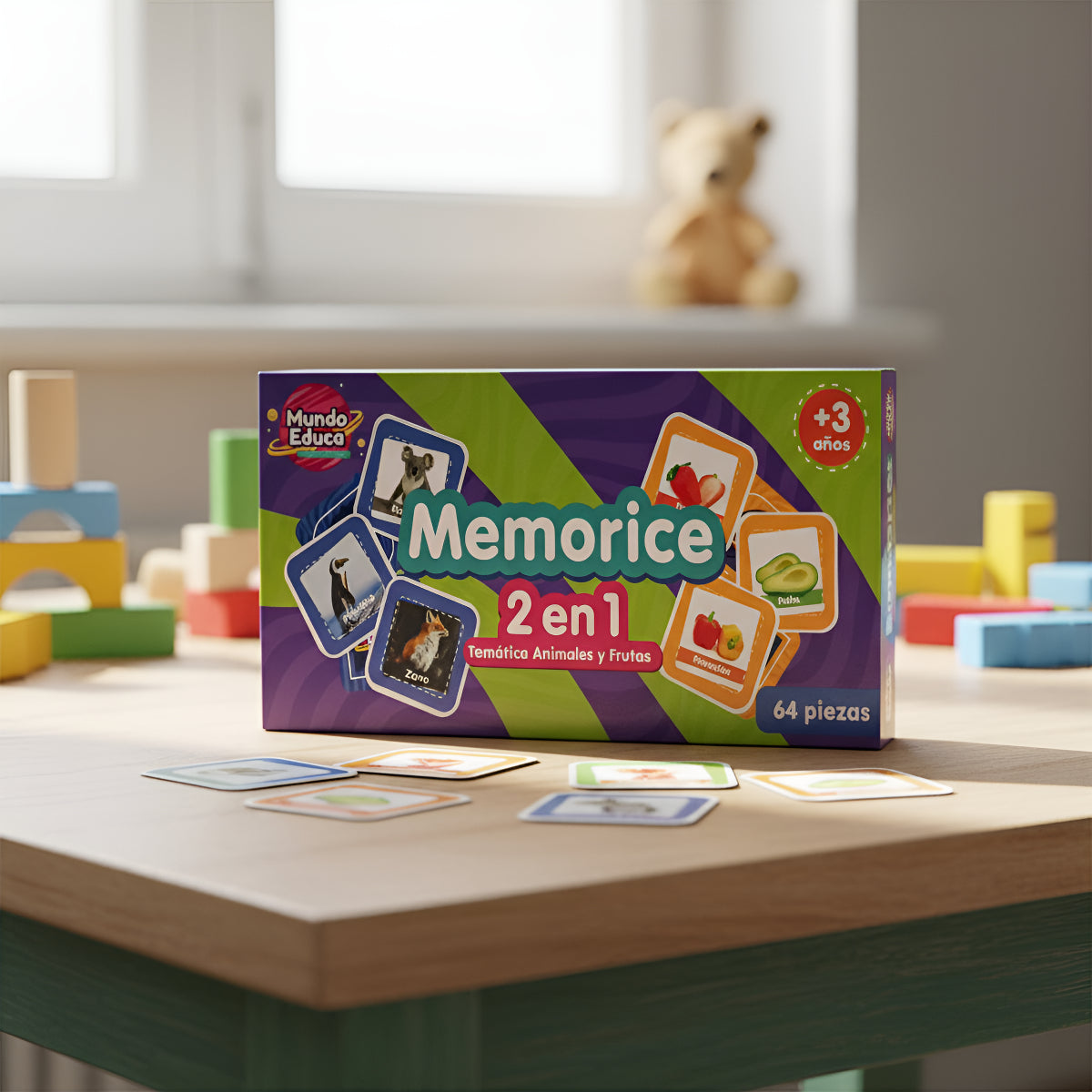 Pack Memorice 2 Tematicas Animales Y Frutas Adetec Didáctico