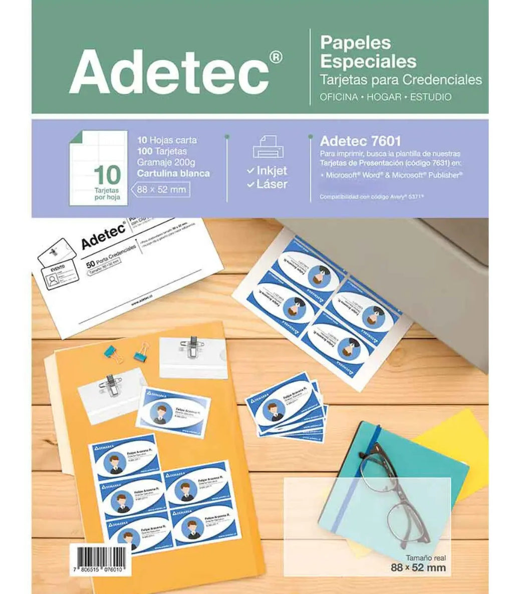 Papel para Credenciales Prepicado 88x52mm 200gr