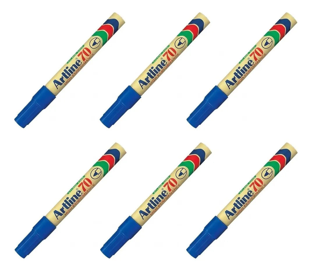 Marcador Permanente Artline 70 Azul Pack 6u