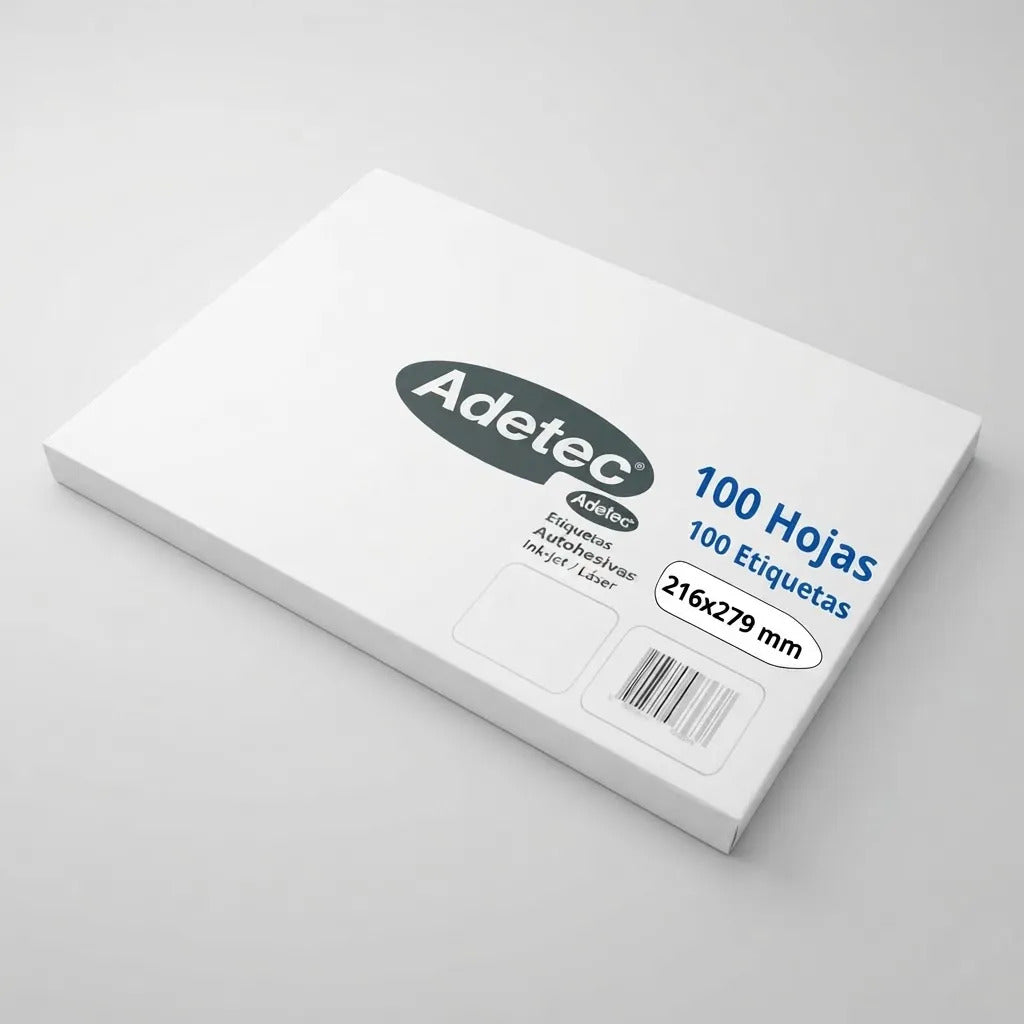 Papel Etiqueta Autoadhesiva Carta Adetec 100 Hojas