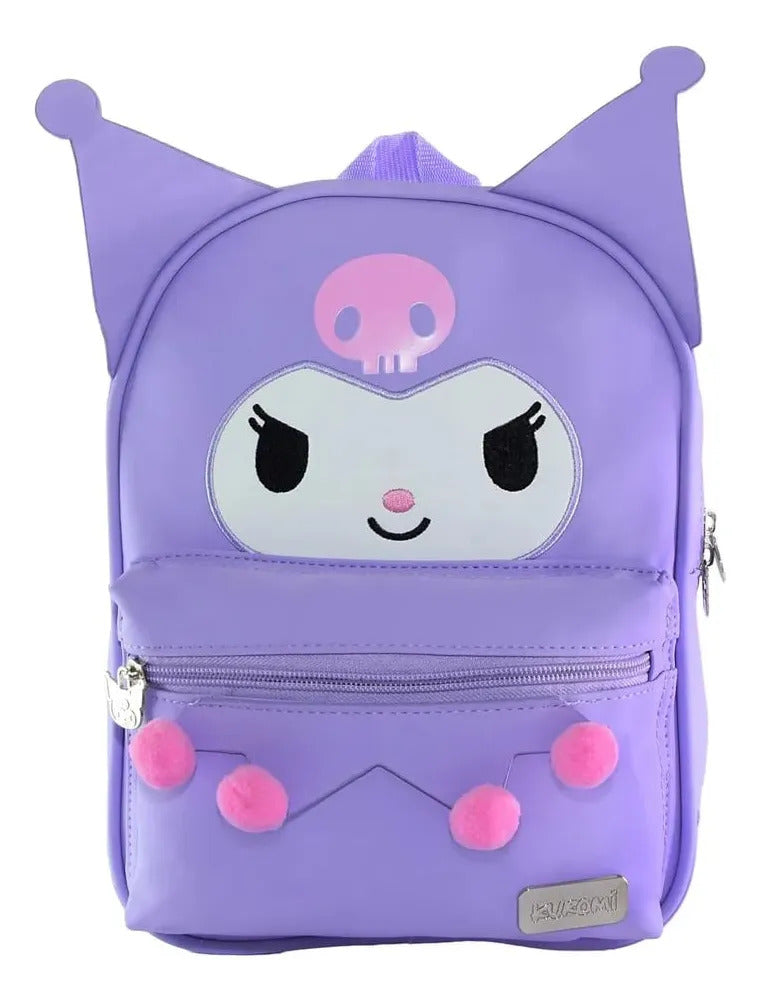 Mochila Escolar Kuromi Kawai 6.35L con Bolsillo