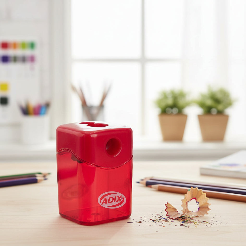 Sacapuntas Metálico Doble Con Depósito Plástico Translúcido Surtido