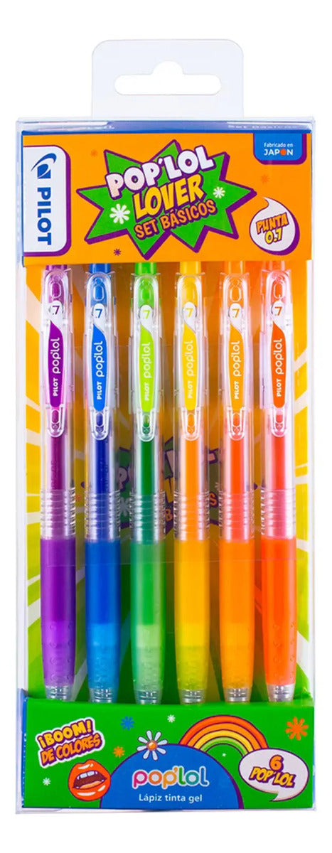 Lápices Gel Pilot Pop Lol Colores Básicos 6u
