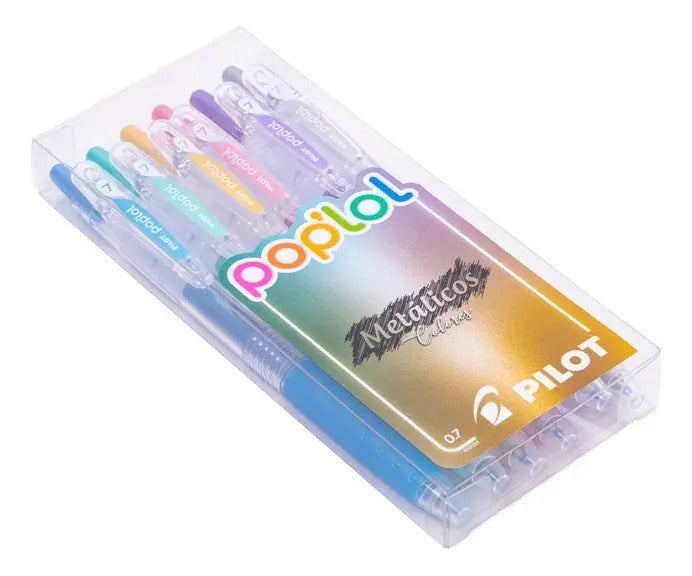 Set 6 Lápices Gel Pop Lol Pilot Trazo Metálicos 0.7 Mm
