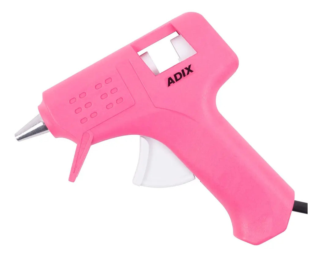 Pistola de Silicona Adix Rosada 7mm + 2 Barras