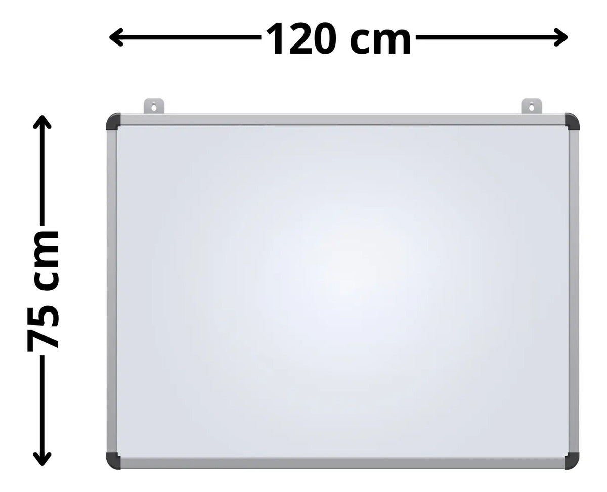 Pizarra Acrílica 120 X 75 Cm Blanca Marco De Aluminio Adetec
