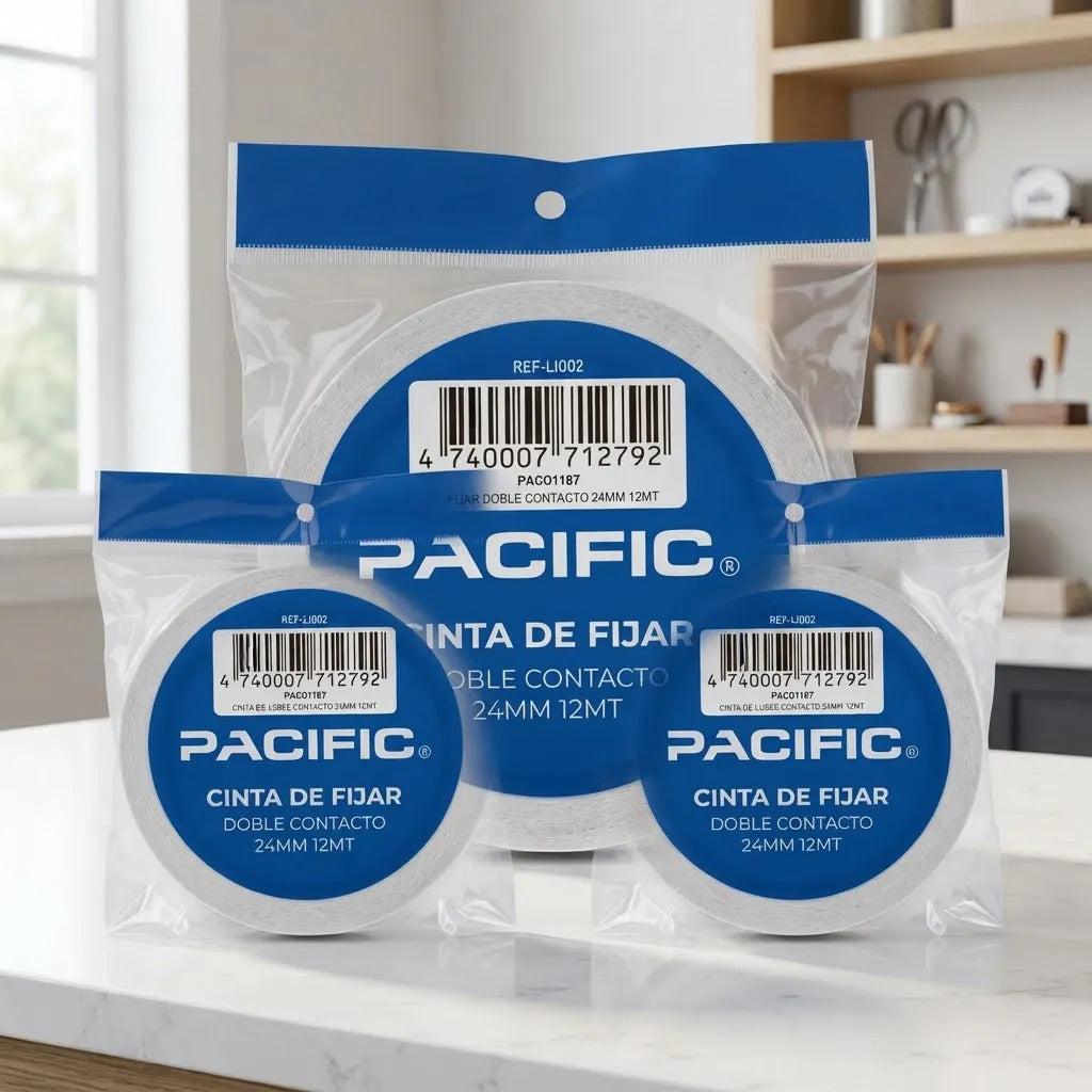 Pack 3 Cintas Montaje Doble Faz Pacific 24mm x 12m