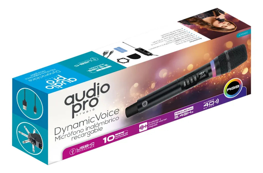 Micrófono Inalámbrico con Control de Volumen Audiopro