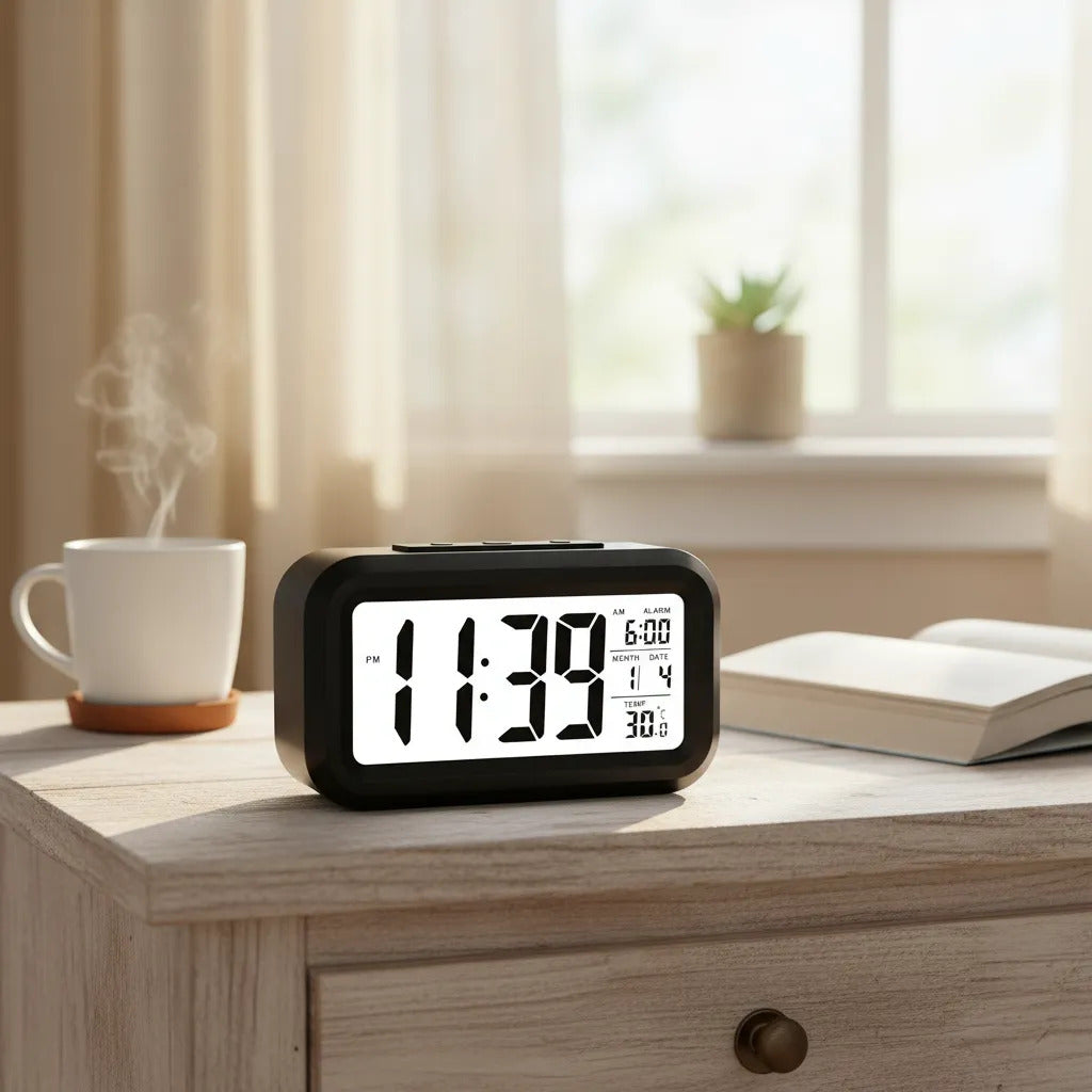Reloj Despertador Digital Inteligente con Sensor de Luz