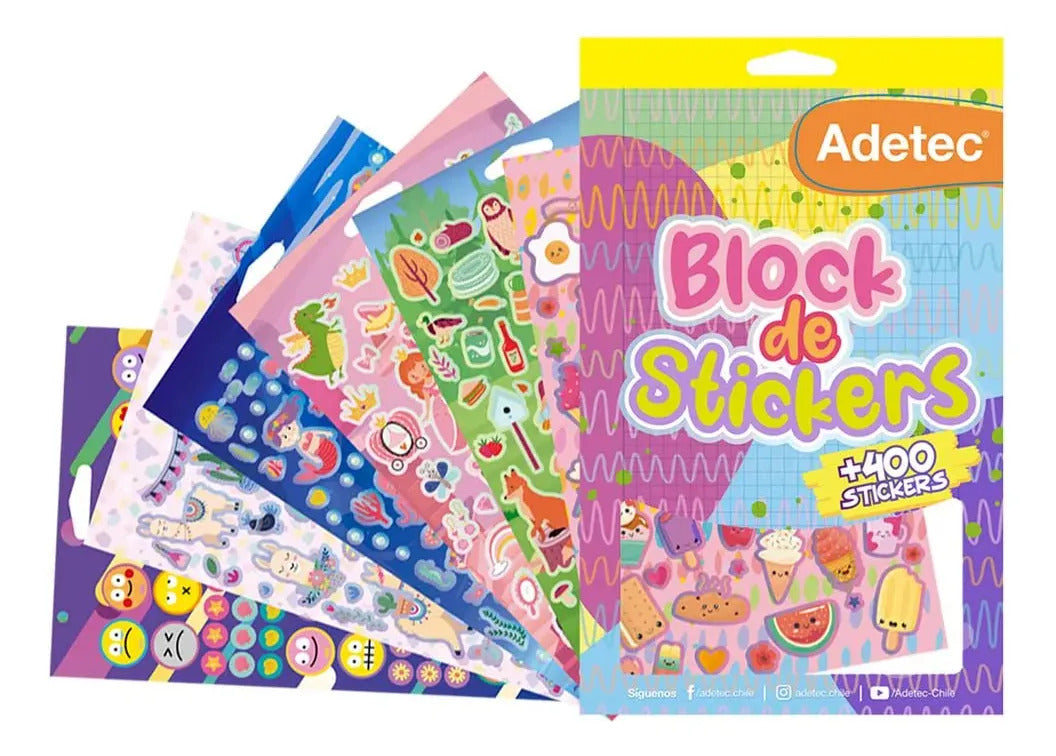 Pack 2 Blocks Stickers Niño y Niña Adetec 400un