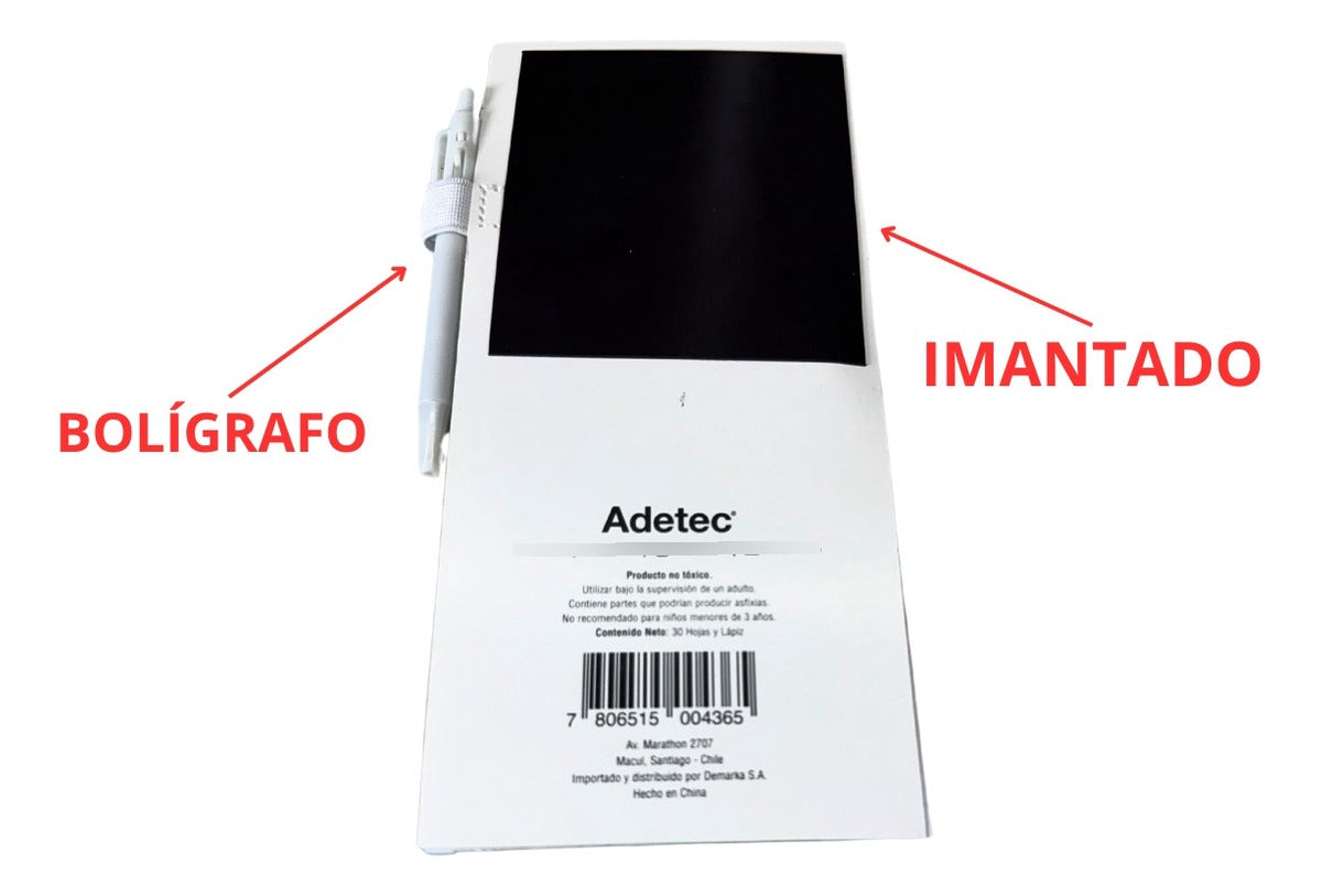 Taco De Notas Imantado Con Bolígrafo Adetec Para Oficina