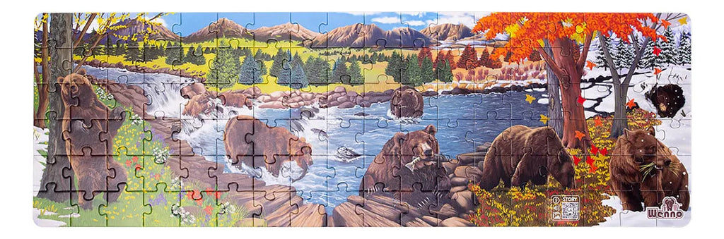 Puzzle De 108 Piezas Oso + Accesorios Wenno Didáctico