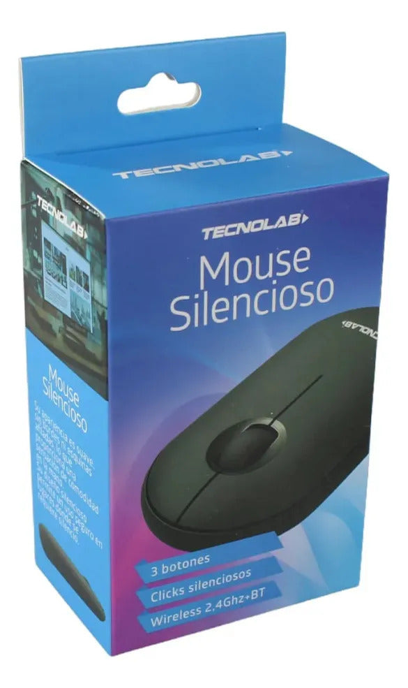 Mouse Silencioso Tecnolab Dual 2.4G y Bluetooth