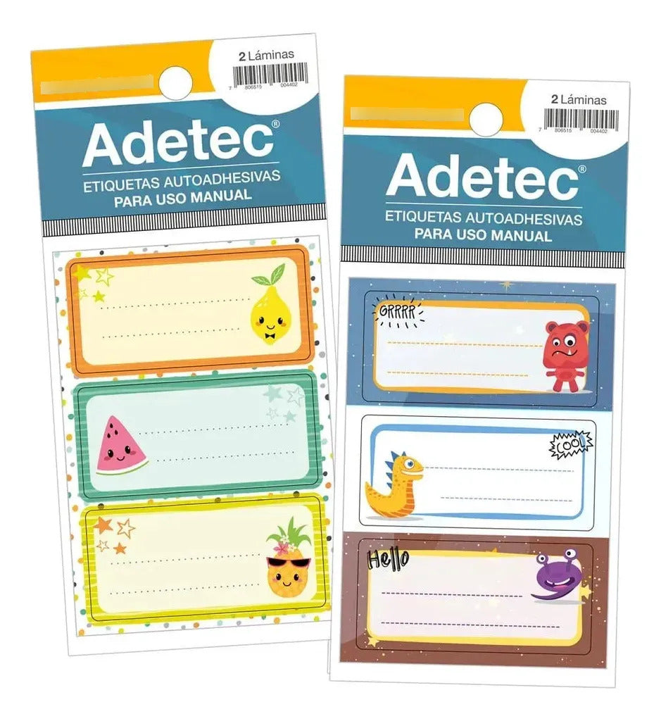 Stickers Escolares Surtidos para Rotular Útiles
