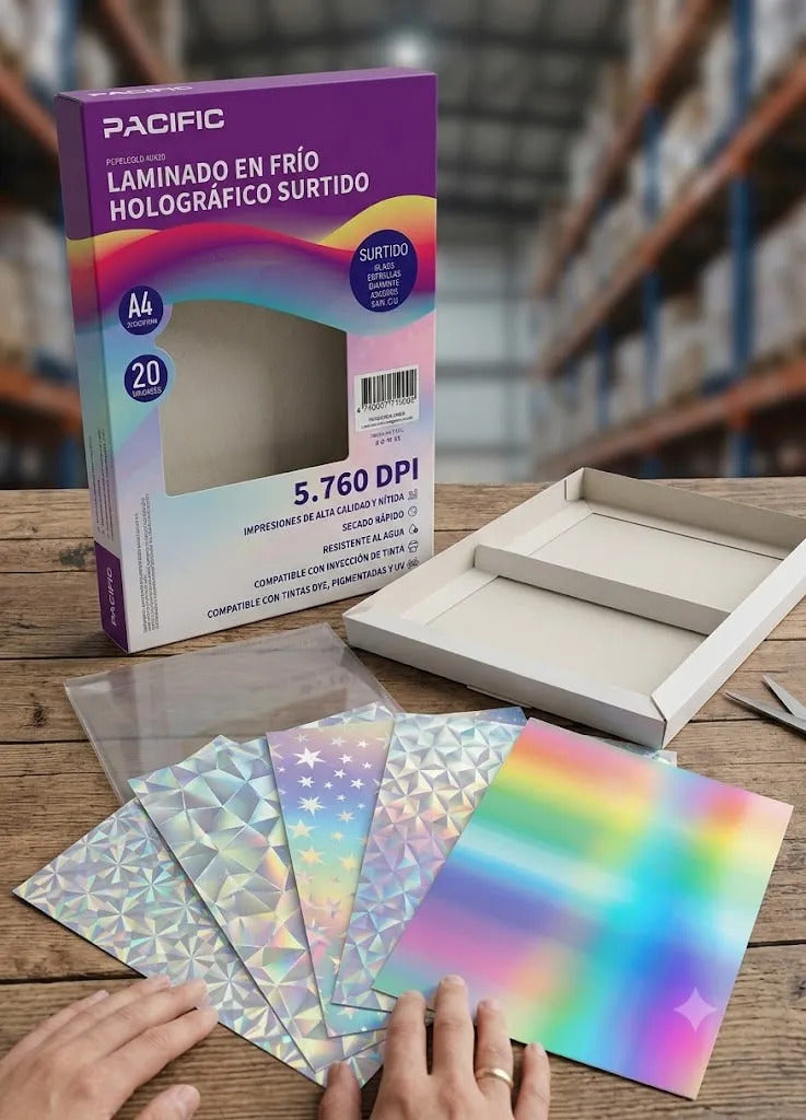 Laminado en Frío Holográfico A4 Diseños Surtidos